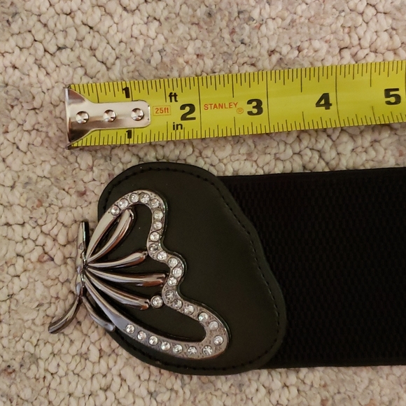 Butterfly with rhinestones elastic belt.  It is 38in and stretches up to 53in. - Picture 3 of 4